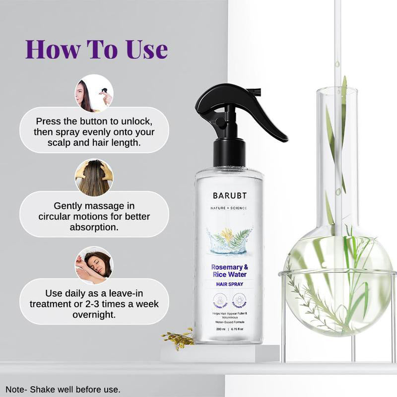 Nature x Science Rosemary Water with Rice Water |100% Natural Extract | Soft & Smooth Hair Non-Greasy & Fast Absorbing | 200 ml