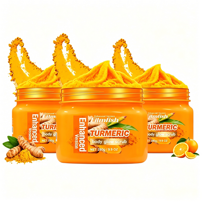 Turmeric Nourishing Scrub 280g - Infused with natural turmeric extract and moisturizing ingredients. Gently exfoliates while deeply hydrating the skin, leaving it smooth, supple, and radiant.