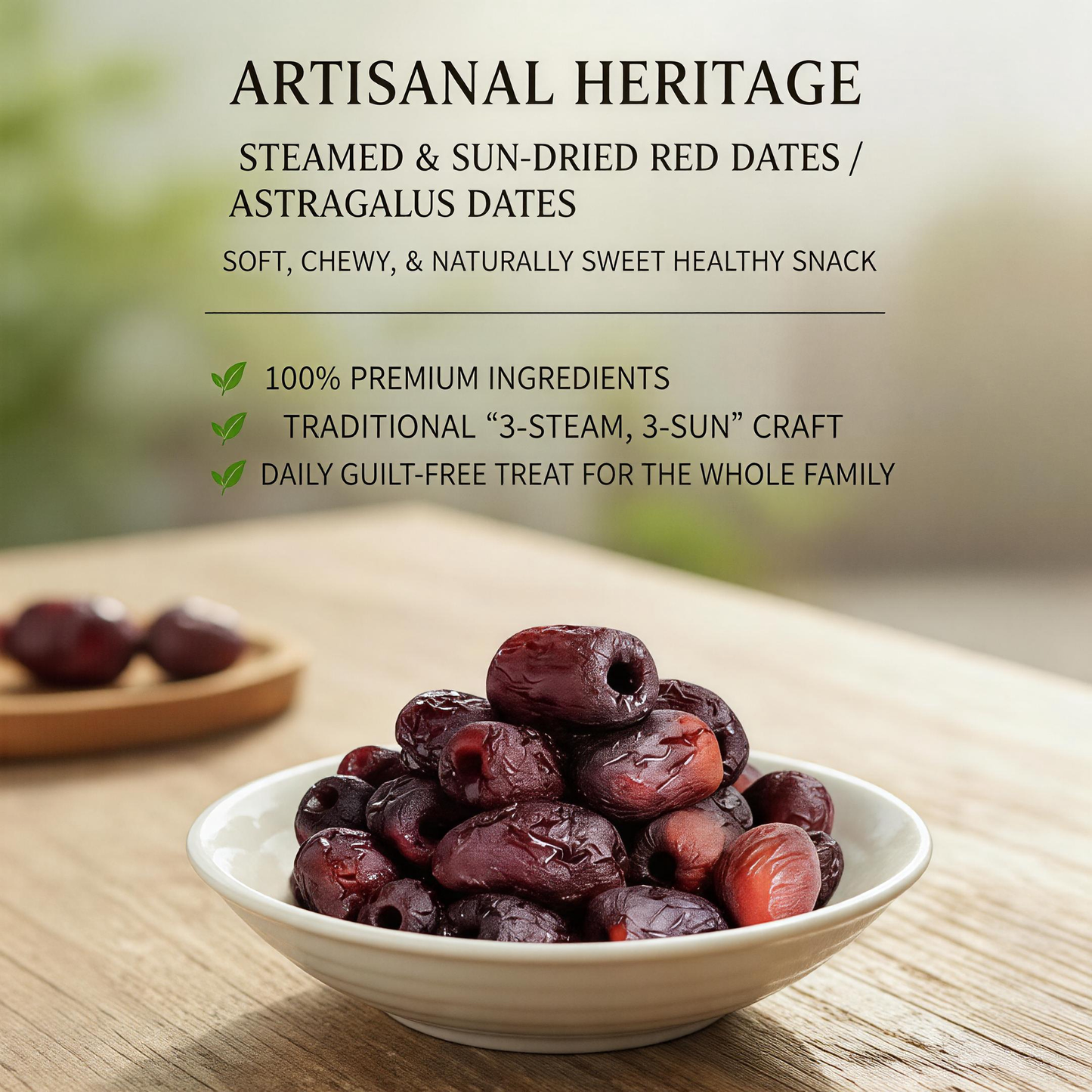 【Artisanal Heritage】Steamed & Sun-Dried Red Dates / Astragalus Dates — Soft, Chewy, and Naturally Sweet Healthy Snack