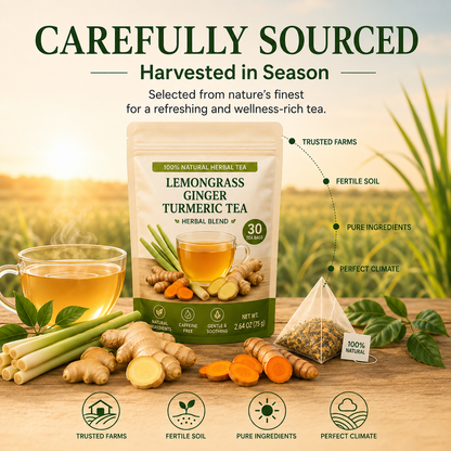 Golden Wellness Tea – Lemongrass Turmeric Ginger Herbal Tea