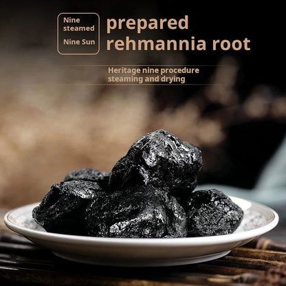 Traditional 9-Cycle Steamed & Sun-Dried Rehmannia Herbal Bites  — All-Natural Ancient Eastern Herbal Snack
