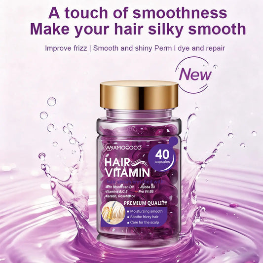 Say Goodbye to Dry Straw Hair – Start with One Capsule|40 Hair Care Essence Capsules | Deep Nourishment · Lightweight · Instant Smoothness
