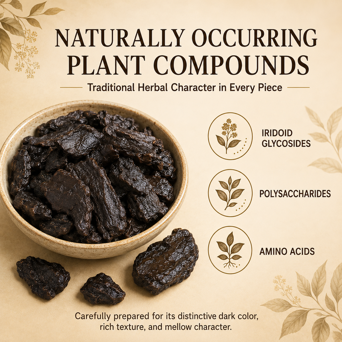Traditionally Nine-Steamed & Nine-Sun-Dried Rehmannia — An All-Natural Herbal Snack from the Ancient East