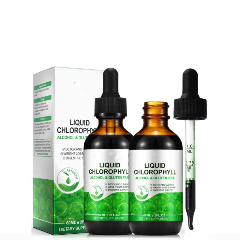 Chlorophyll Liquid Drops - Peppermint Flavored with Chlorophyllin for Natural Energy, Digestion Support & Inner Body Odor Control*, 2oz Full-Strength Vegan Gut Health Drops with Copper, TikTok Viral Premium