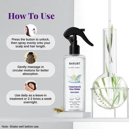 Nature x Science Rosemary Water with Rice Water |100% Natural Extract | Soft & Smooth Hair Non-Greasy & Fast Absorbing | 200 ml