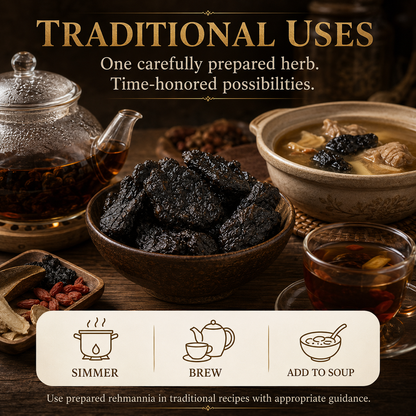Traditionally Nine-Steamed & Nine-Sun-Dried Rehmannia — An All-Natural Herbal Snack from the Ancient East