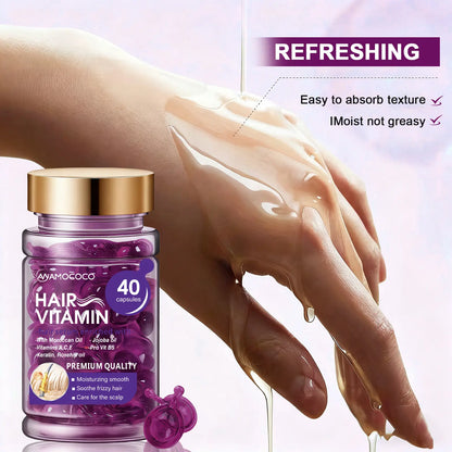 Say Goodbye to Dry Straw Hair – Start with One Capsule|40 Hair Care Essence Capsules | Deep Nourishment · Lightweight · Instant Smoothness