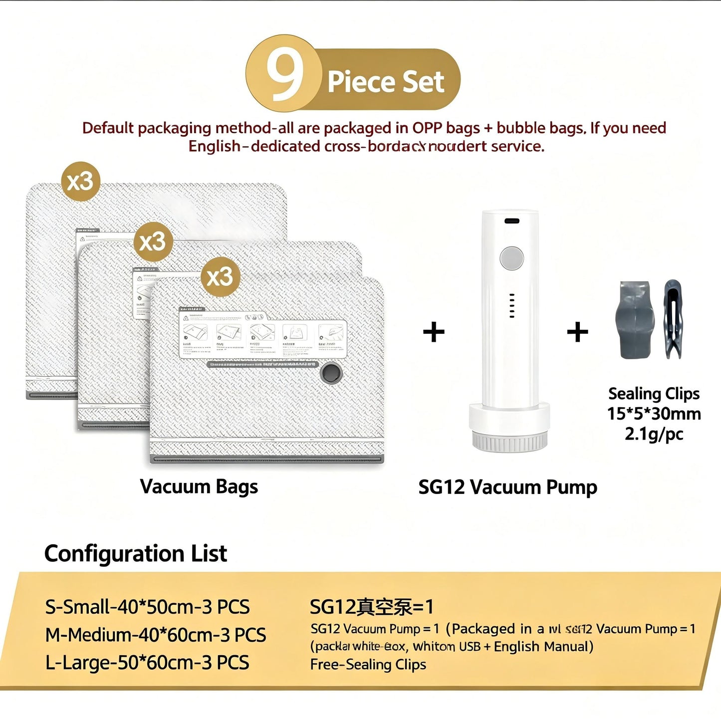[Upgraded] Cordless Travel Vacuum Bag Set Vacuum Bags for Travel with Rechargeable air Pump, 15 Pack Carry-on Size Compression Packing Bags for Luggage and Suitcase