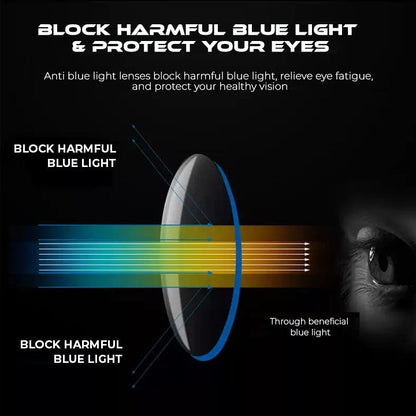 Diamond Edge Frameless Glasses – Blue Light Blocking Clear Readers for Men & Women. Lightweight Metal Temple Decor, Ideal for Gaming, Office, or Street Style.