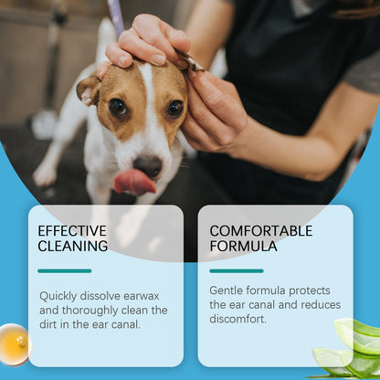 Gentle Pet Ear Care Solution | Daily Cleansing & Odor Removal for Dogs & Cats