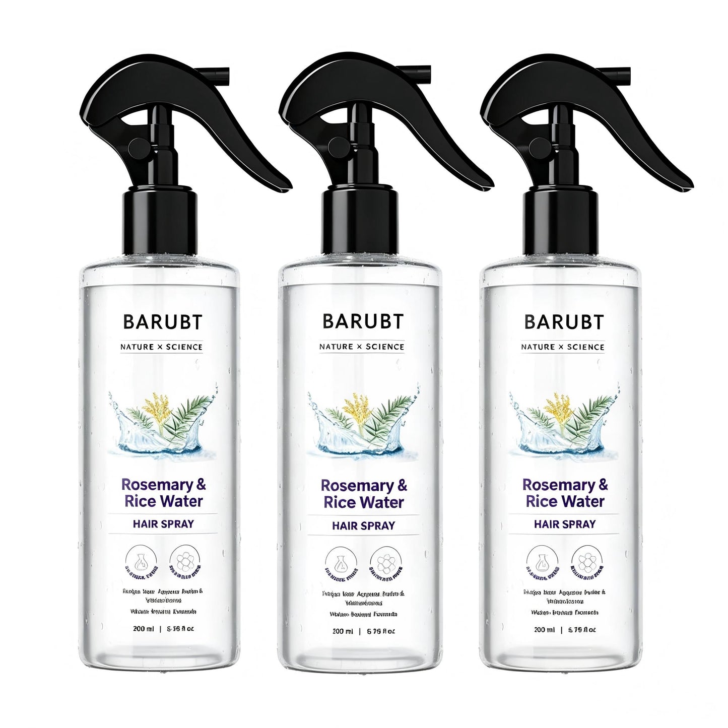 Nature x Science Rosemary Water with Rice Water |100% Natural Extract | Soft & Smooth Hair Non-Greasy & Fast Absorbing | 200 ml