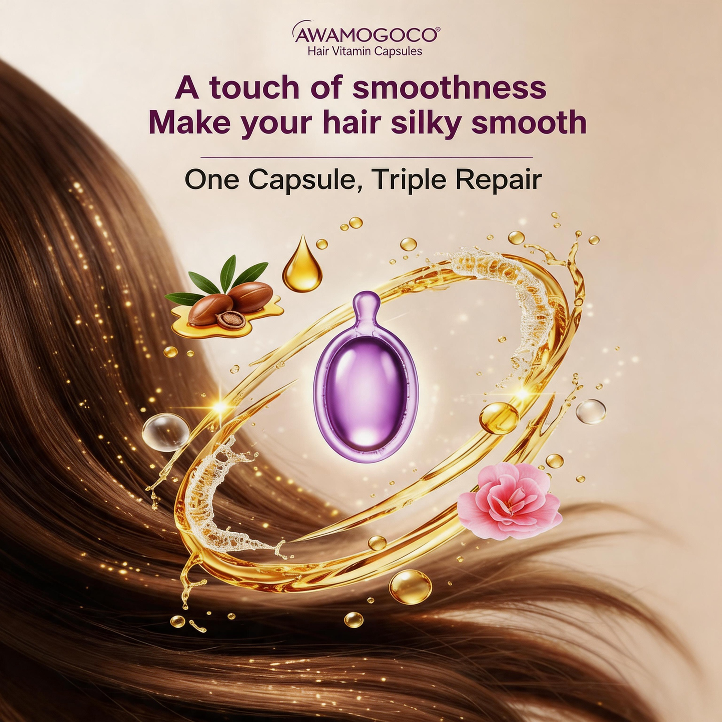 Say Goodbye to Dry Straw Hair – Start with One Capsule|40 Hair Care Essence Capsules | Deep Nourishment · Lightweight · Instant Smoothness